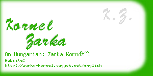 kornel zarka business card